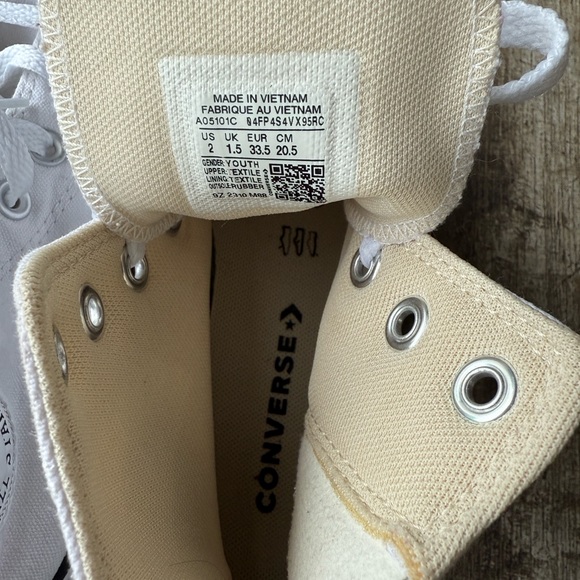 Converse Kids White High-Top Sneakers - Picture 9 of 13